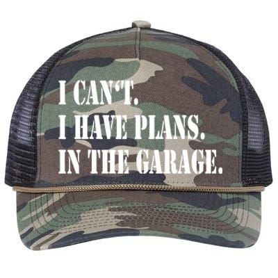 I Cant I Have Plans In The Garage Fathers Day Car Mechanics Retro Rope Trucker Hat Cap