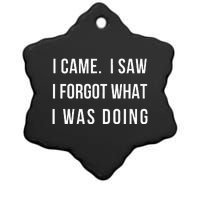 I Came I Saw I Forgot What I Was Doing Ceramic Star Ornament