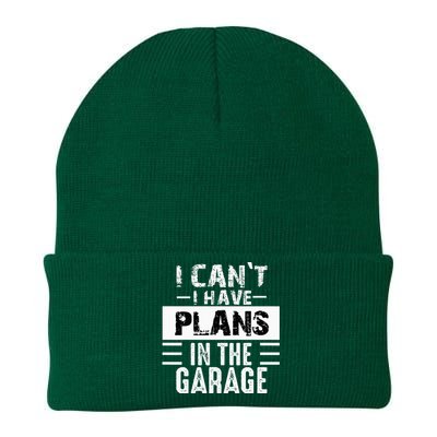 I Cant I Have Plans In The Garage Funny Retro Car Mechanic Knit Cap Winter Beanie