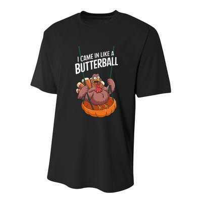 I Came In Like A Butterball Funny Thanksgiving Youth Performance Sprint T-Shirt