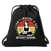 I Can't Imagine My Day Without Reading Drawstring Bag