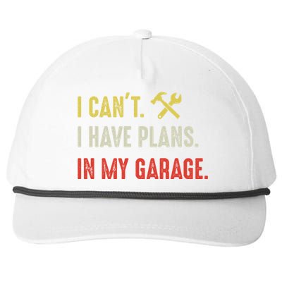 I Can't I Have Plans In My Garage Gift Snapback Five-Panel Rope Hat