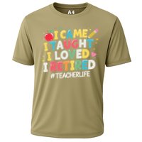 I Came I Taught I Loved I Retired Funny Teacher Retirement Cooling Performance Crew T-Shirt
