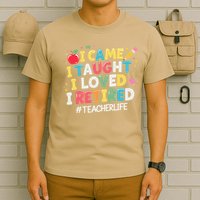 I Came I Taught I Loved I Retired Funny Teacher Retirement T-Shirt