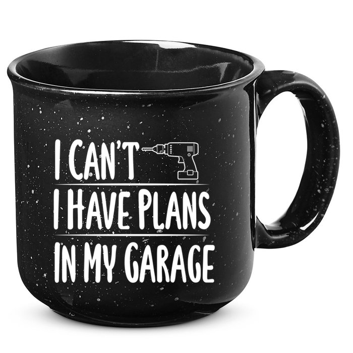 I Can't I Have Plans In My Garage Gift 15oz Campfire Ceramic Mug