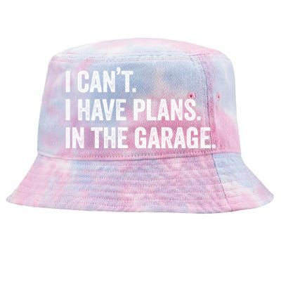 I Can't I Have Plans In The Garage Car Mechanic Funny Cute Gift Tie-Dyed Bucket Hat