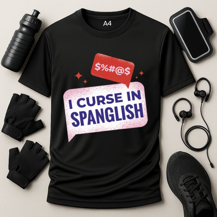 I Curse In Spanglish Funny Spanish Cooling Performance Crew T-Shirt