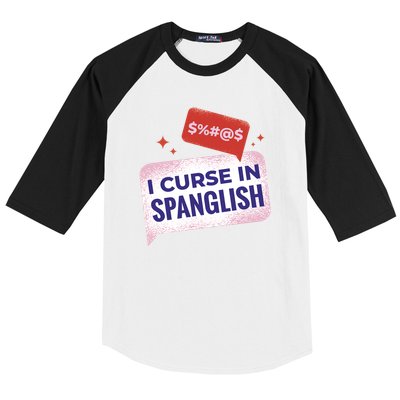 I Curse In Spanglish Funny Spanish Baseball Sleeve Shirt