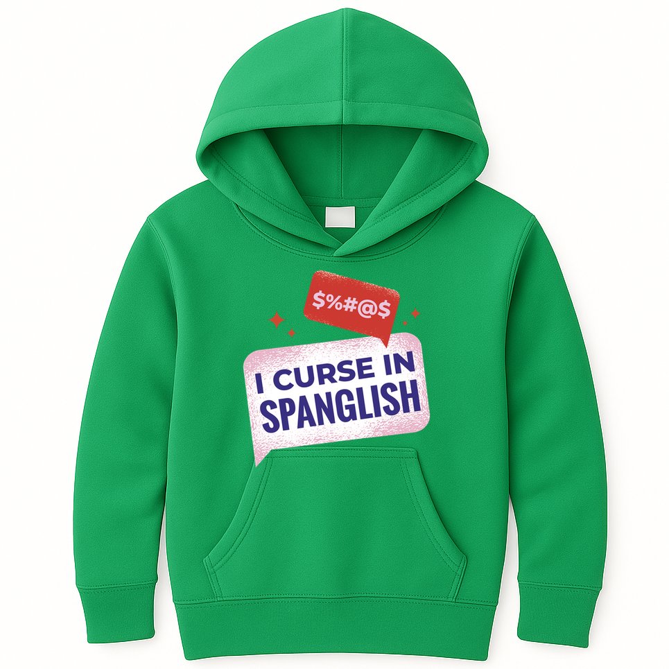 I Curse In Spanglish Funny Spanish Kids Hoodie