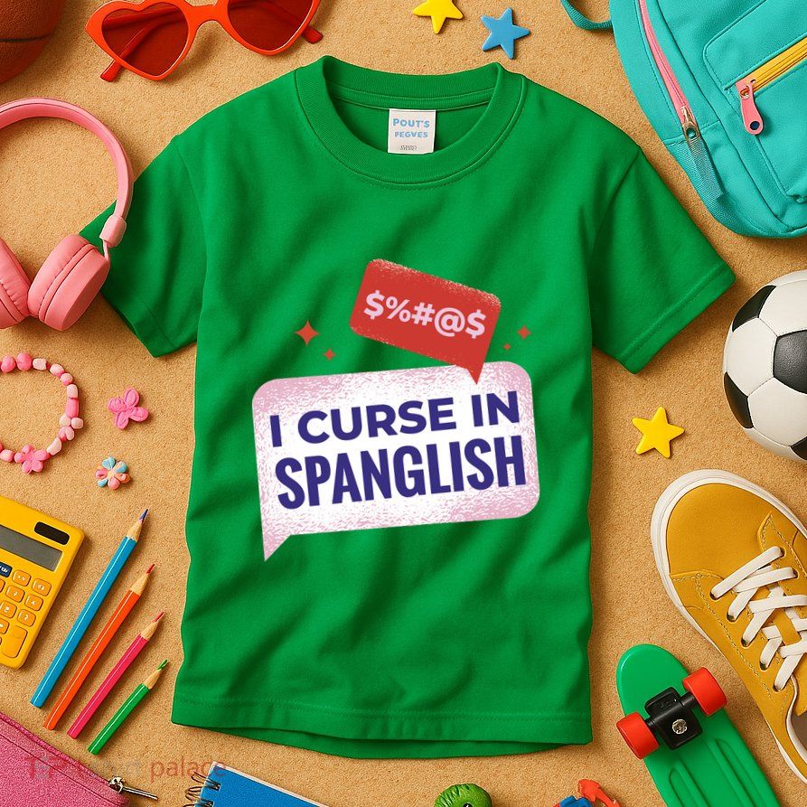 I Curse In Spanglish Funny Spanish Kids T-Shirt