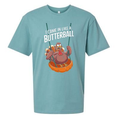 I Came In Like A Butterball Funny Thanksgiving Sueded Cloud Jersey T-Shirt