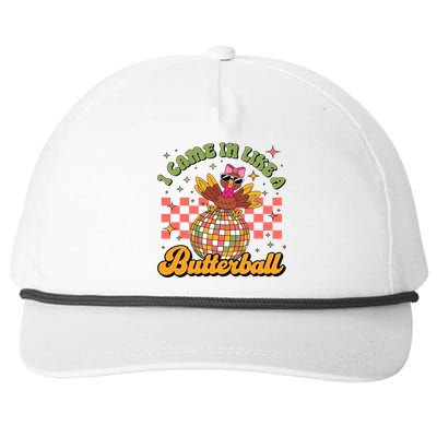 I Came In Like A Butterball Funny Turkey Disco Thanksgiving Snapback Five-Panel Rope Hat