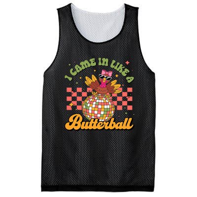 I Came In Like A Butterball Funny Turkey Disco Thanksgiving Mesh Reversible Basketball Jersey Tank