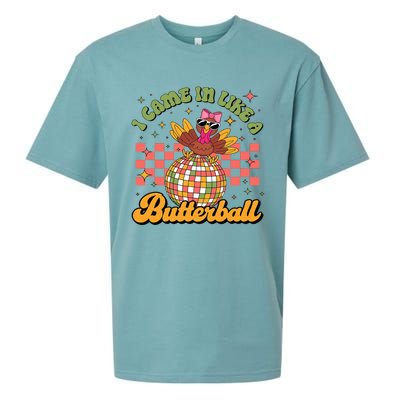 I Came In Like A Butterball Funny Turkey Disco Thanksgiving Sueded Cloud Jersey T-Shirt