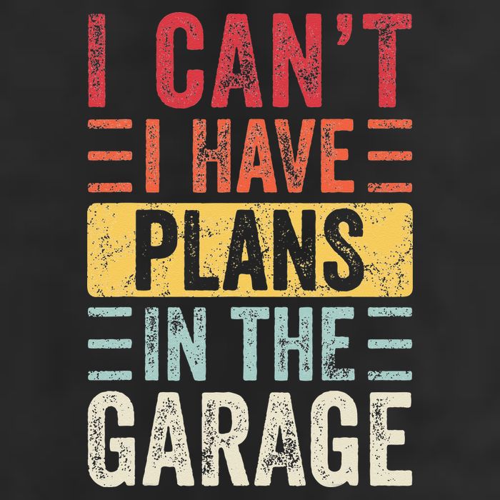 I Cant I Have Plans In The Garage Funny Car Mechanic Retro 7 Panel Mesh Trucker Snapback Hat