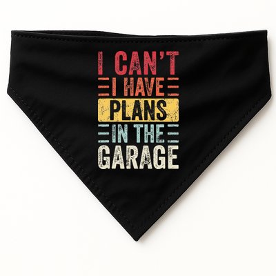 I Cant I Have Plans In The Garage Funny Car Mechanic Retro USA-Made Doggie Bandana