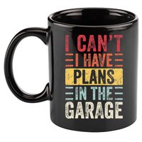 I Cant I Have Plans In The Garage Funny Car Mechanic Retro 11oz C Handle Ceramic Mug