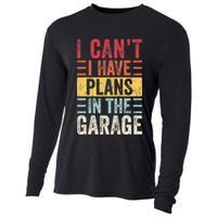 I Cant I Have Plans In The Garage Funny Car Mechanic Retro Cooling Performance Long Sleeve Crew