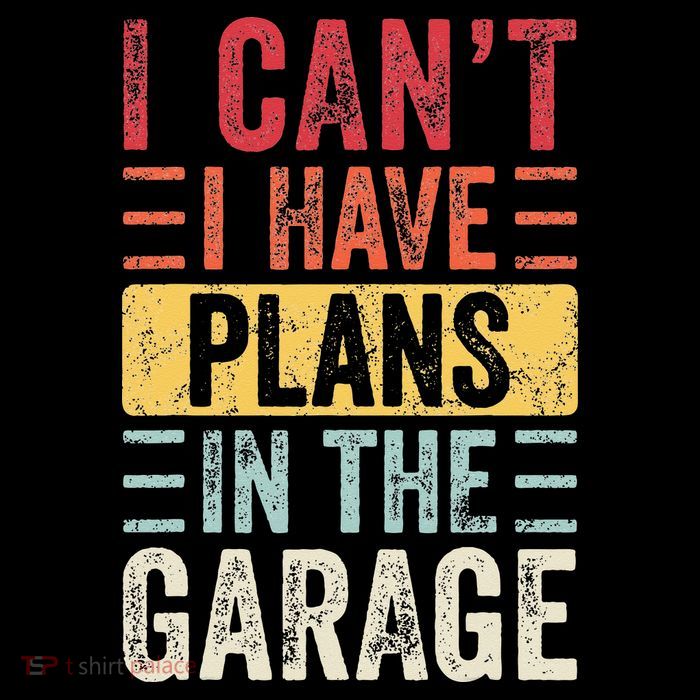 I Cant I Have Plans In The Garage Funny Car Mechanic Retro Kids T-Shirt