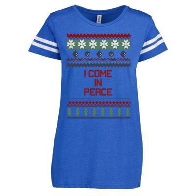 I Come In Peace Im Peace Funny Couple Christmas Ugly Sweater Enza Ladies Jersey Football T-Shirt