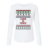 I Come In Peace Im Peace Funny Couple Christmas Ugly Sweater Womens Cotton Relaxed Long Sleeve T-Shirt