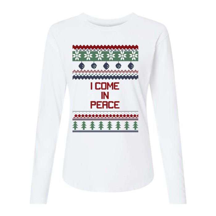 I Come In Peace Im Peace Funny Couple Christmas Ugly Sweater Womens Cotton Relaxed Long Sleeve T-Shirt