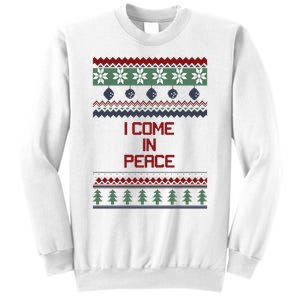 I Come In Peace Im Peace Funny Couple Christmas Ugly Sweater Sweatshirt