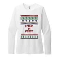 I Come In Peace Im Peace Funny Couple Christmas Ugly Sweater Womens CVC Long Sleeve Shirt