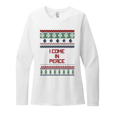 I Come In Peace Im Peace Funny Couple Christmas Ugly Sweater Womens CVC Long Sleeve Shirt