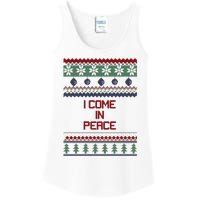 I Come In Peace Im Peace Funny Couple Christmas Ugly Sweater Ladies Essential Tank