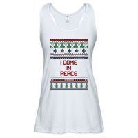 I Come In Peace Im Peace Funny Couple Christmas Ugly Sweater Ladies Essential Flowy Tank