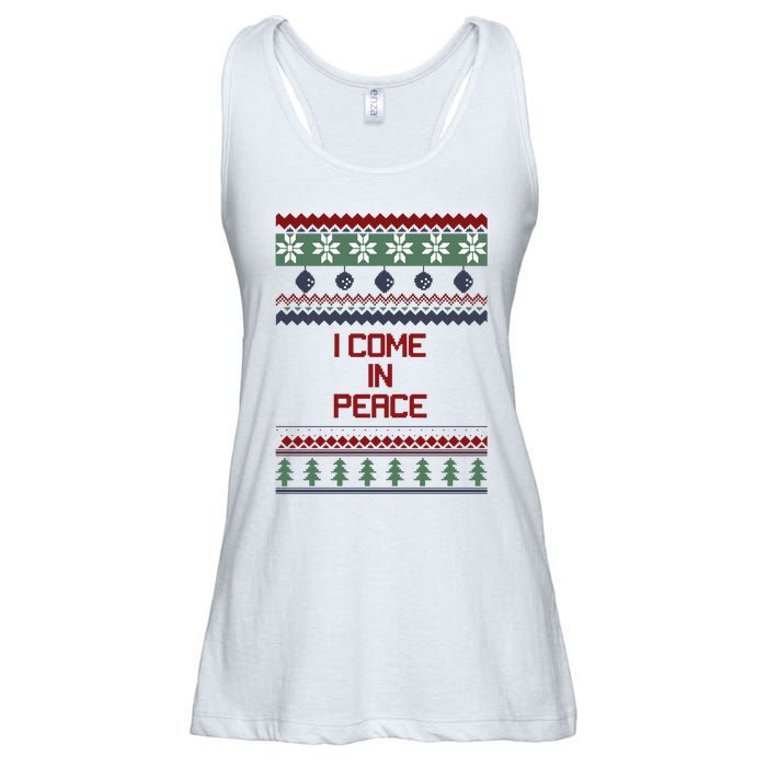 I Come In Peace Im Peace Funny Couple Christmas Ugly Sweater Ladies Essential Flowy Tank