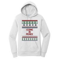 I Come In Peace Im Peace Funny Couple Christmas Ugly Sweater Women's Pullover Hoodie