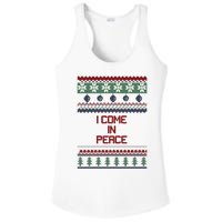 I Come In Peace Im Peace Funny Couple Christmas Ugly Sweater Ladies PosiCharge Competitor Racerback Tank