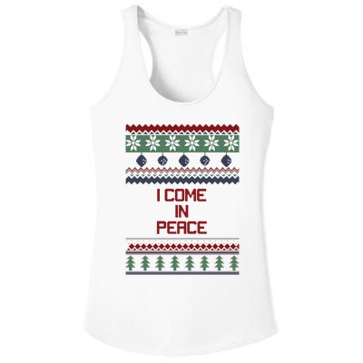 I Come In Peace Im Peace Funny Couple Christmas Ugly Sweater Ladies PosiCharge Competitor Racerback Tank