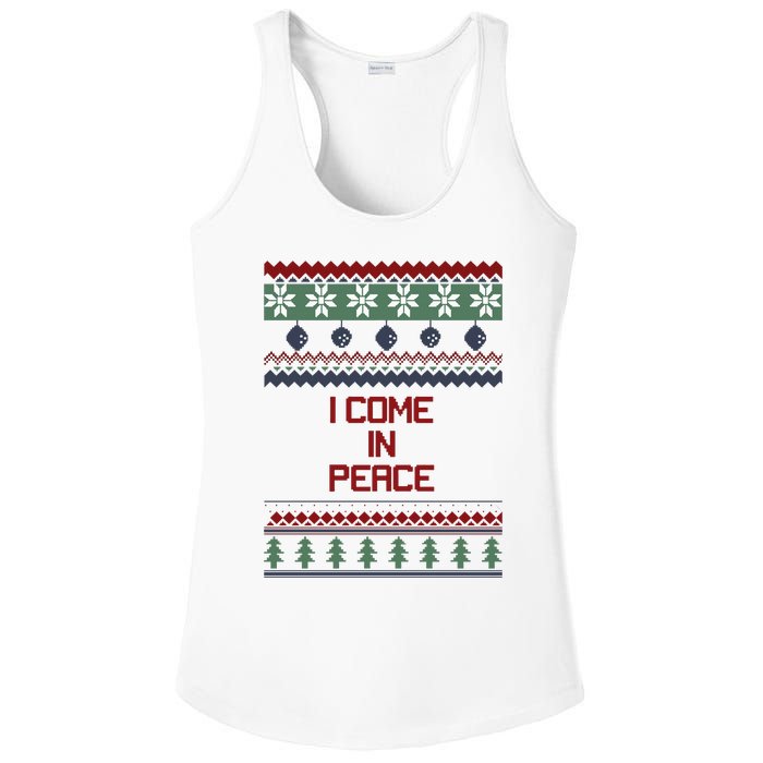 I Come In Peace Im Peace Funny Couple Christmas Ugly Sweater Ladies PosiCharge Competitor Racerback Tank