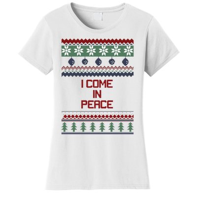 I Come In Peace Im Peace Funny Couple Christmas Ugly Sweater Women's T-Shirt