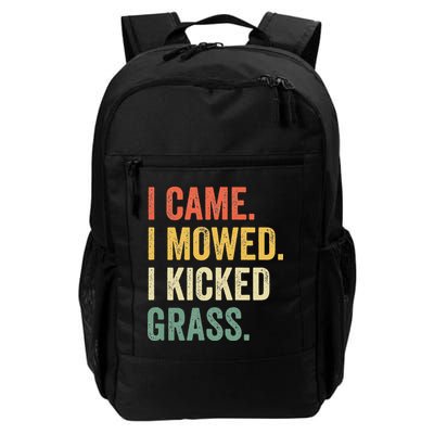 I Came I Mowed I Kicked Grass Funny Lawn Mowing Gardener Backpack