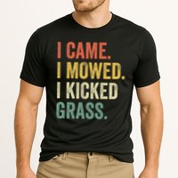 I Came I Mowed I Kicked Grass Funny Lawn Mowing Gardener Cooling Performance Crew T-Shirt