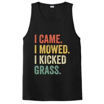 I Came I Mowed I Kicked Grass Funny Lawn Mowing Gardener PosiCharge Competitor Tank