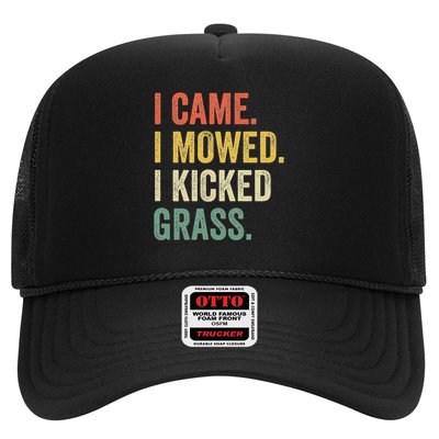 I Came I Mowed I Kicked Grass Funny Lawn Mowing Gardener Trucker Hat