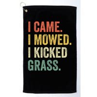 I Came I Mowed I Kicked Grass Funny Lawn Mowing Gardener Golf Towel