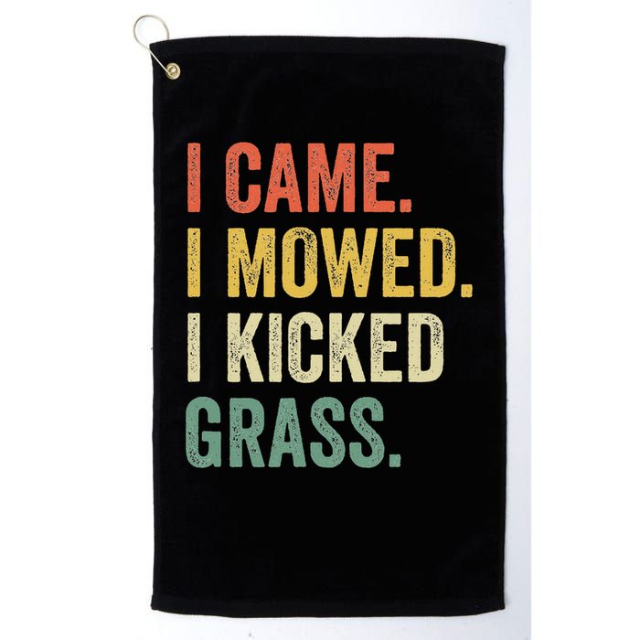 I Came I Mowed I Kicked Grass Funny Lawn Mowing Gardener Golf Towel