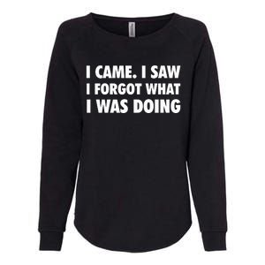 I Came I Saw I Forgot What I Was Doing Sarcastic Womens California Wash Sweatshirt