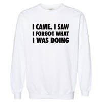 I Came I Saw I Forgot What I Was Doing Sarcastic Garment-Dyed Sweatshirt