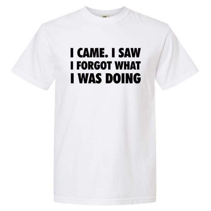 I Came I Saw I Forgot What I Was Doing Sarcastic Garment-Dyed Heavyweight T-Shirt