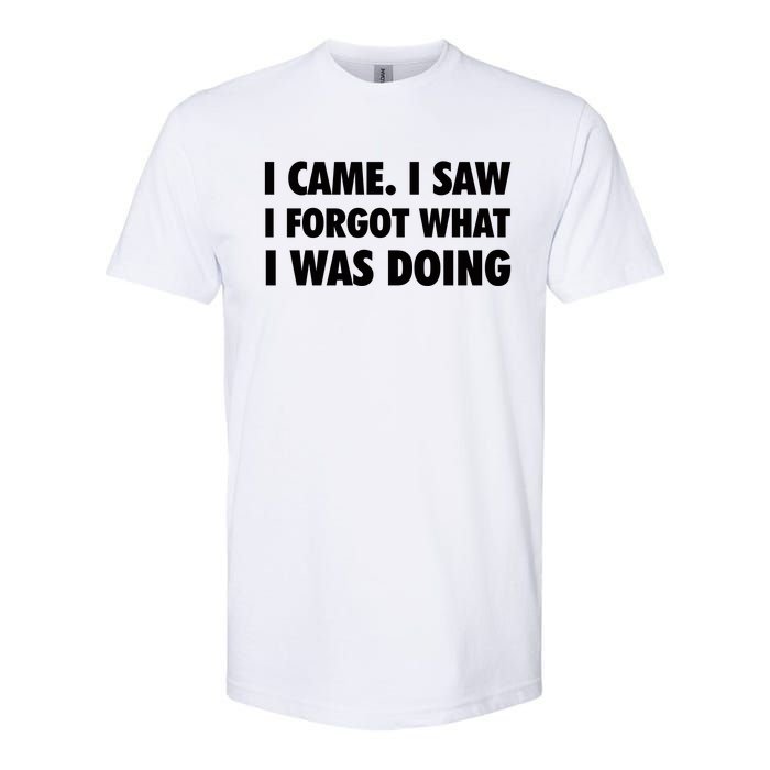 I Came I Saw I Forgot What I Was Doing Sarcastic Softstyle CVC T-Shirt