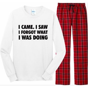 I Came I Saw I Forgot What I Was Doing Sarcastic Long Sleeve Pajama Set