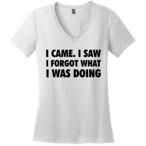 I Came I Saw I Forgot What I Was Doing Sarcastic Women's V-Neck T-Shirt