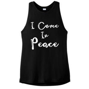 I Come In Peace IM Peace Ladies PosiCharge Tri-Blend Wicking Tank